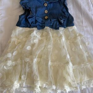 Rare Editions Blue Chambray Shirt Dress